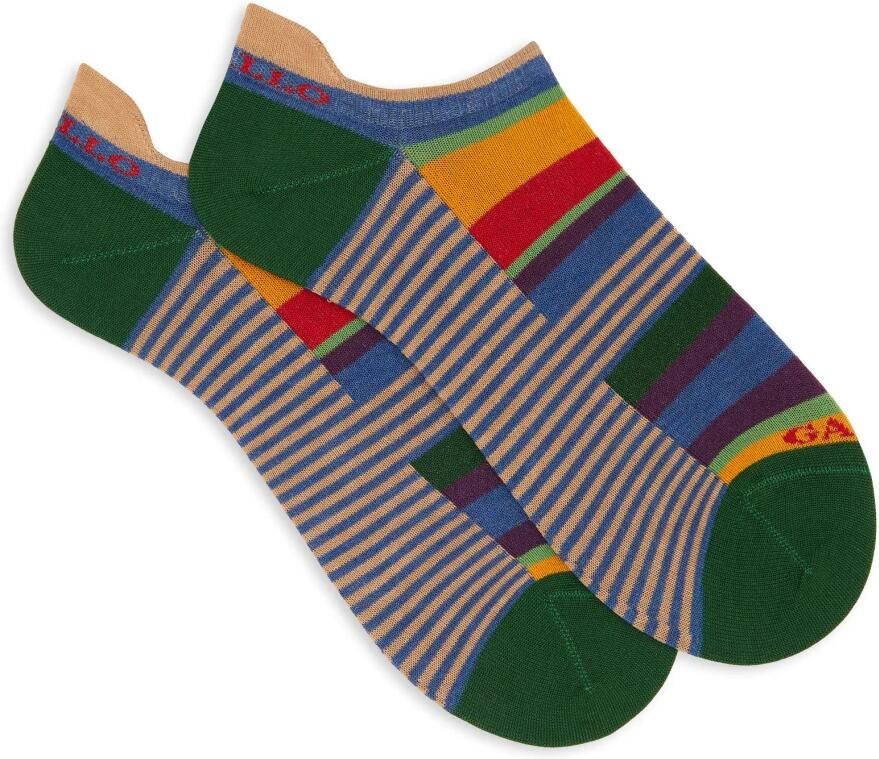 Gallo Dames katoenen sneakers blauwe strepen multicolor en windsor