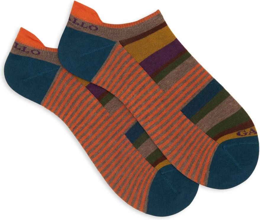 Gallo Bruine katoenen sneakers voor dames met multicolor strepen en windsor