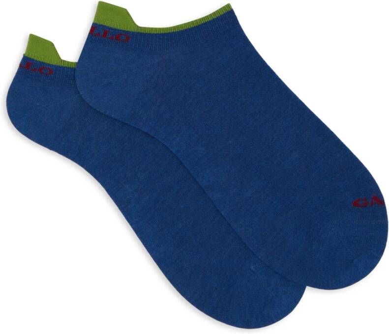 Gallo Mannen effen blauwe katoenen sneaker sokken