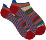 Gallo Oranje katoenen sneaker sokken voor heren met veelkleurige strepen en Windsor strepen - Thumbnail 1