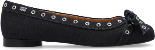 Ganni Blauwe Ballerina Schoenen voor Vrouwen Blue Dames