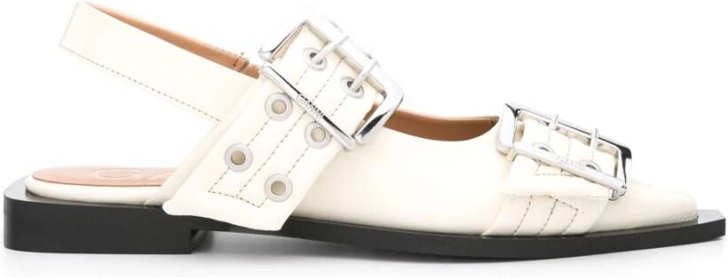 Ganni Ballerinas White Dames