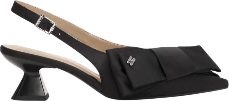 Ganni Big Bow Kitten Heel Pumps