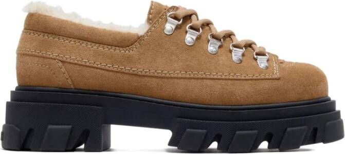 Ganni Bruine Suède Veterschoenen