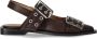 Ganni Buckle Ballerina`s Brown Dames - Thumbnail 1