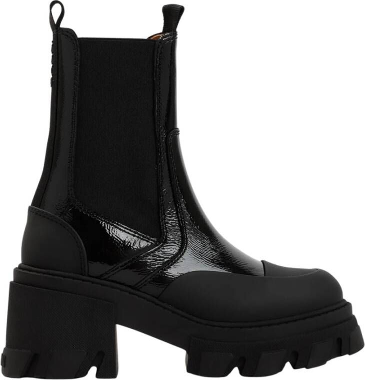 Ganni Chelsea Boots in Zwart Leer Black Dames