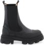 Ganni Zwarte leren Chelsea laars met chunky rubberen zool Black Dames - Thumbnail 18