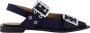 Ganni Chunky Buckle Ballerina Blue Dames - Thumbnail 1