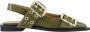 Ganni Chunky Buckle Ballerina Schoenen Green Dames - Thumbnail 8