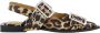 Ganni Leopard Print Buckle Ballerina Flats Brown Dames - Thumbnail 14