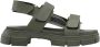 Ganni Chunky Rubber Sandalen met Velcro Sluiting Green Dames - Thumbnail 1