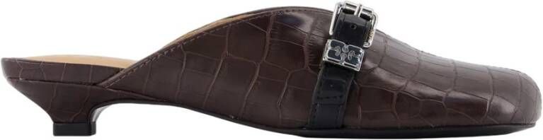 Ganni Croco Sandalen Bruin Synthetisch Leer