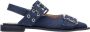Ganni Blauwe Denim Slingback Platte Schoenen Blue Dames - Thumbnail 9