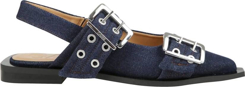 Ganni Denim Gesp Ballerina Schoenen