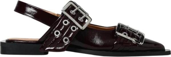 Ganni Elegant Buckle Slingback Ballerinas