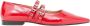 Ganni Eyelet Ballerina Flats Red Dames - Thumbnail 1