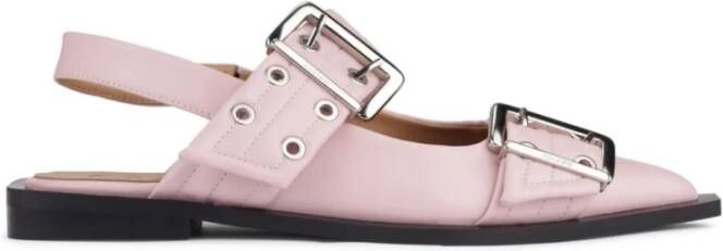 Ganni Flat Sandals Pink Dames
