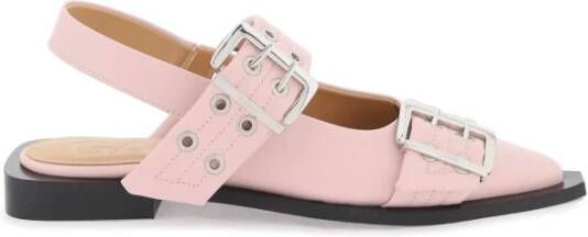 Ganni Flat Sandals Pink Dames