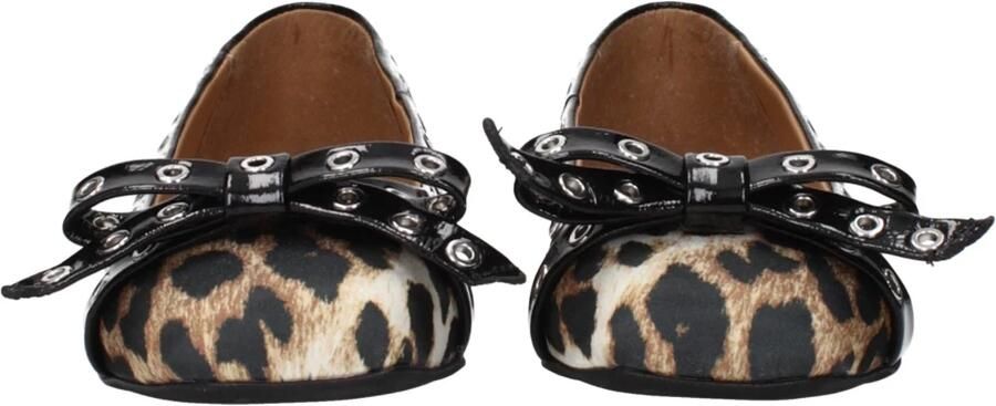Ganni Ballerina's met luipaardprint en oogjes Multicolor Dames