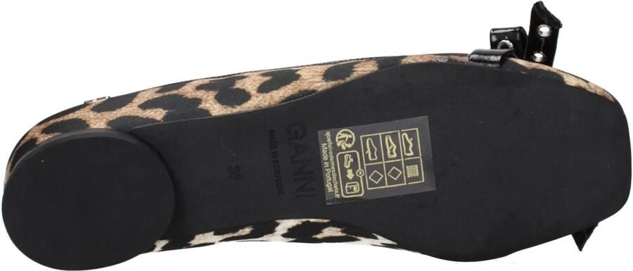 Ganni Ballerina's met luipaardprint en oogjes Multicolor Dames