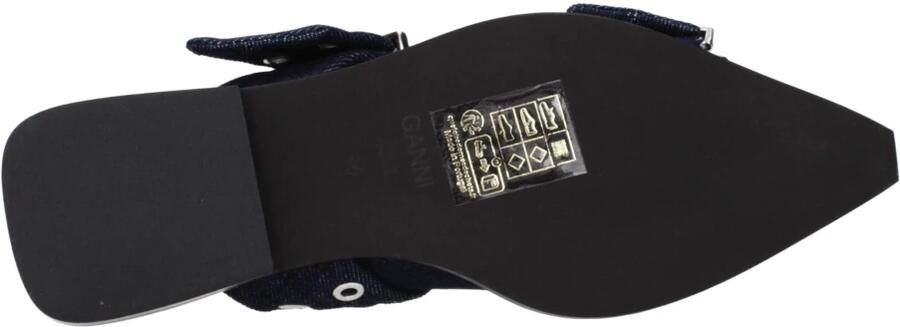 Ganni Blauwe Denim Slingback Platte Schoenen Blue Dames - Foto 3