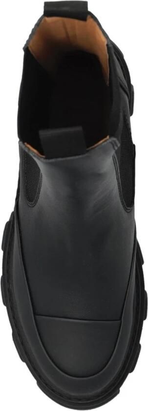 Ganni Zwarte leren Chelsea laars met chunky rubberen zool Black Dames - Foto 2