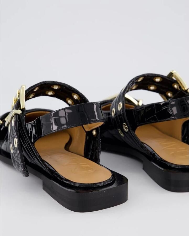 Ganni Chunky Buckle Ballerina Croco