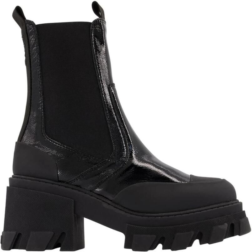 Ganni Chelsea boot van kalfsleer met lakfinish