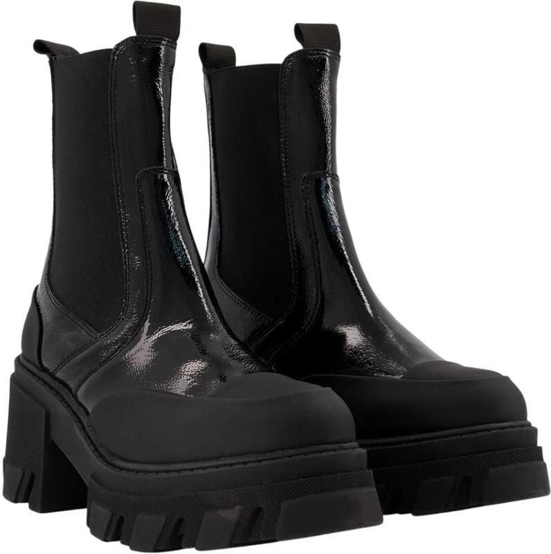 Ganni Chelsea boot van kalfsleer met lakfinish - Foto 2