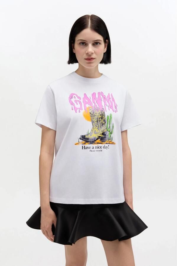 Ganni Cow Boot Graphic T-shirt - Foto 2