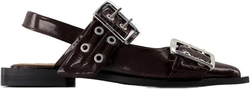 Ganni Bourgondische Feminine Buckle Ballerina Schoenen Red Dames - Foto 7