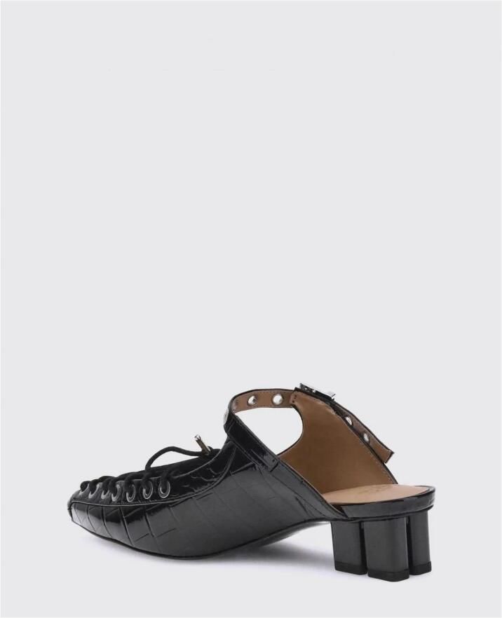 Ganni Hoge Hakken Mules met Veters