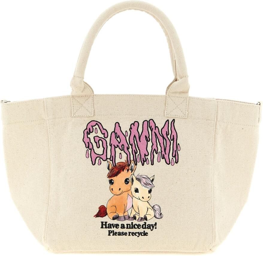 Ganni Kleine Canvas Boodschappentas