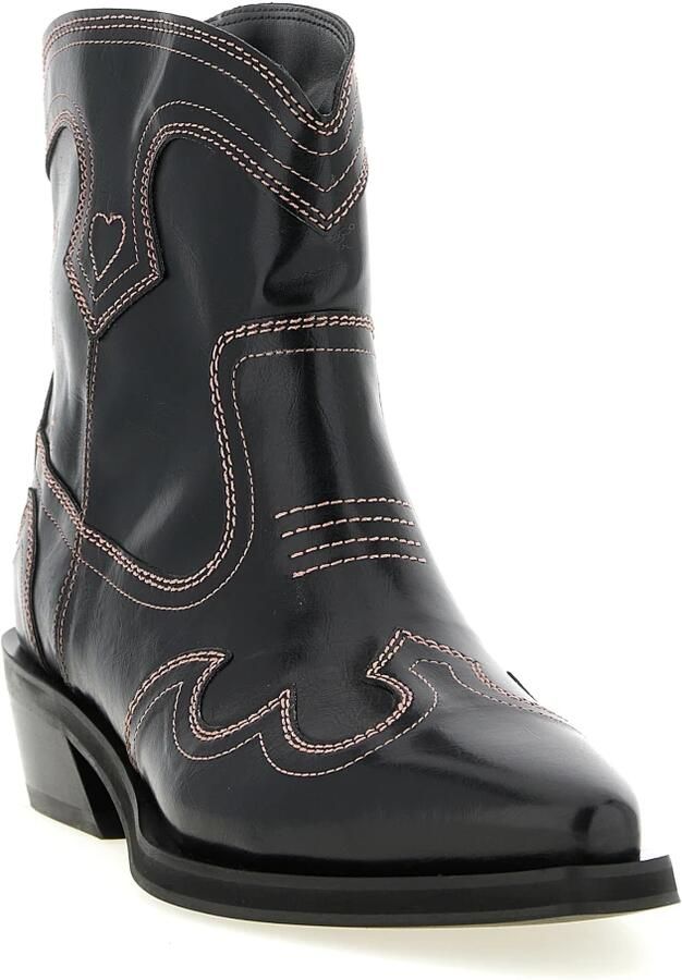Ganni Low Shaft Embroidered Western Enkellaarsjes - Foto 3