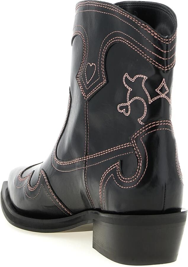 Ganni Low Shaft Embroidered Western Enkellaarsjes - Foto 2