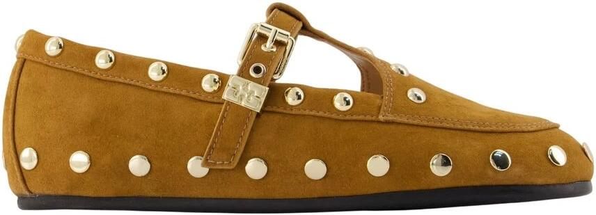 Ganni Mary Jenny Studs Ballerina Flats