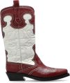 Ganni Mid Shaft Embroidered Western Laarzen - Rood