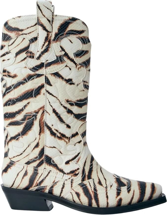 Ganni Mid Shaft Embroidered Western Laarzen
