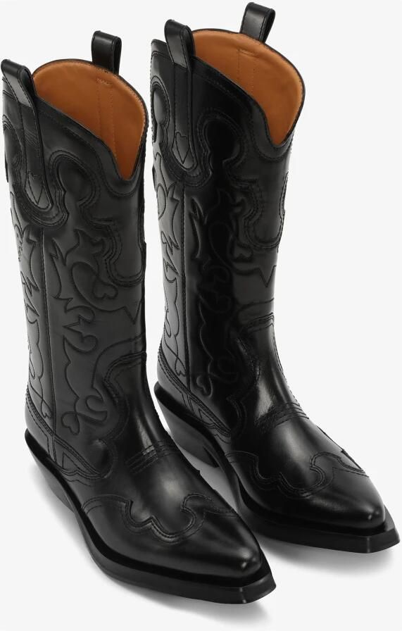 Ganni Mid Shaft Geborduurde Western Laarzen - Foto 2