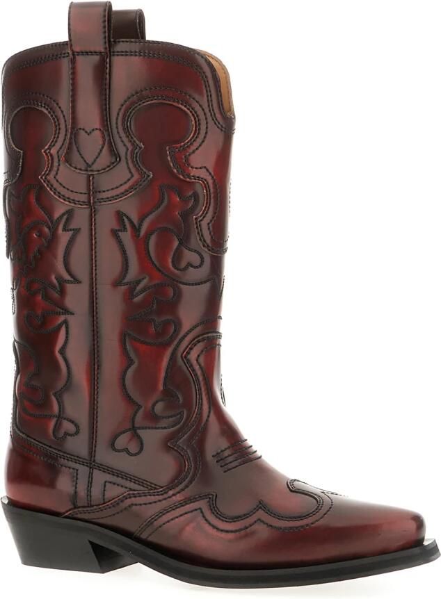 Ganni Mid Shaft Geborduurde Western Laarzen - Foto 2