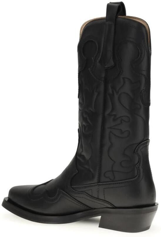 Ganni Mid Shaft Geborduurde Westernlaarzen - Foto 2