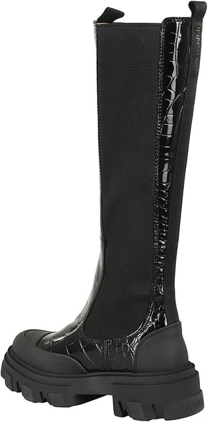 Ganni Patent Croco High Boots
