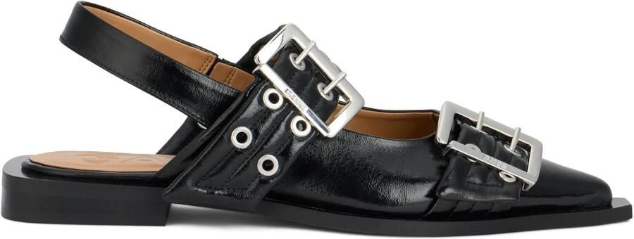 Ganni Platte Ballerina's met Gesp