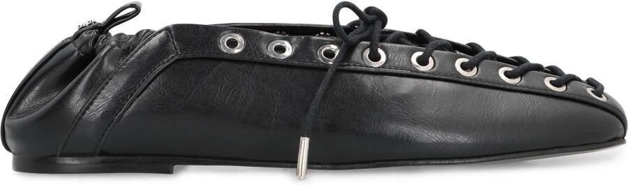 Ganni Ronde Neus Nep Leren Ballet Flats