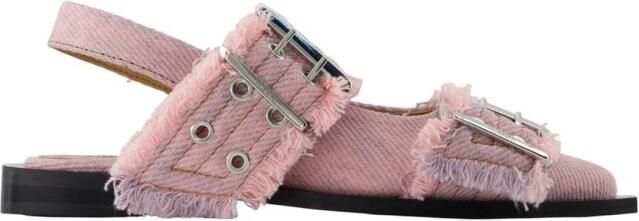Ganni Sandaletten met Denim en Franjes