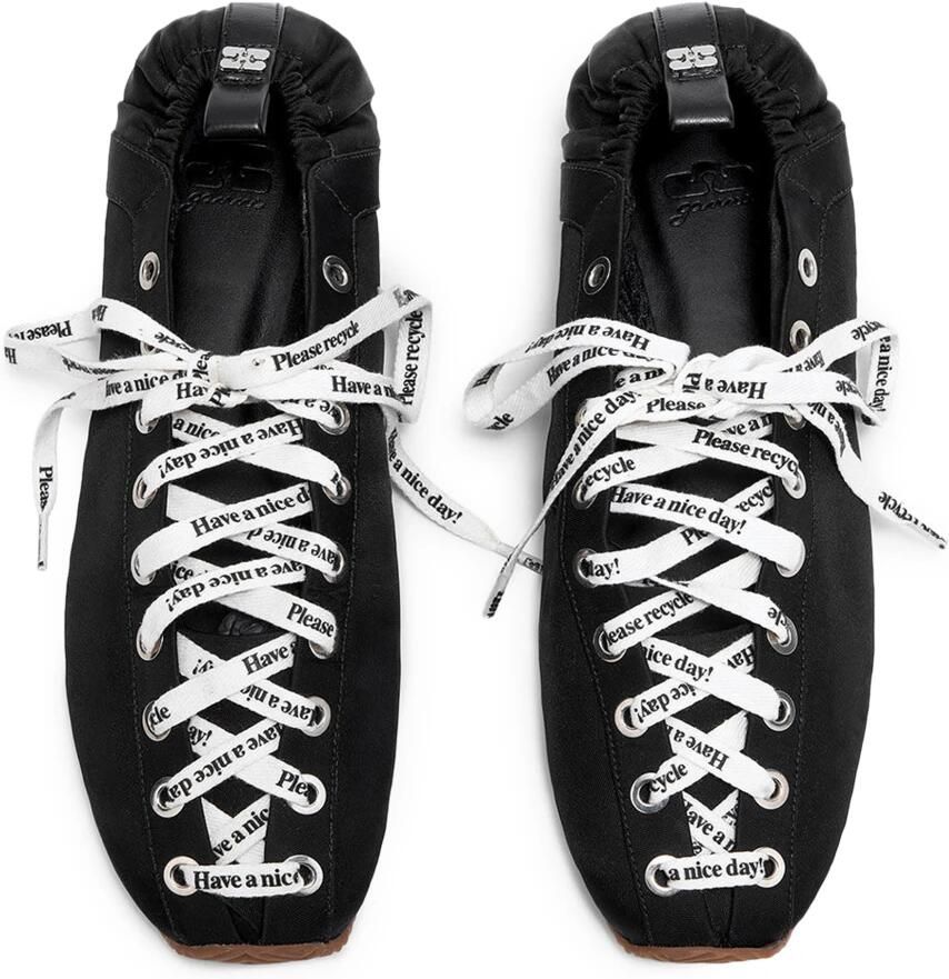 Ganni Lace Up Sporty Ballerina Nylon - Foto 2