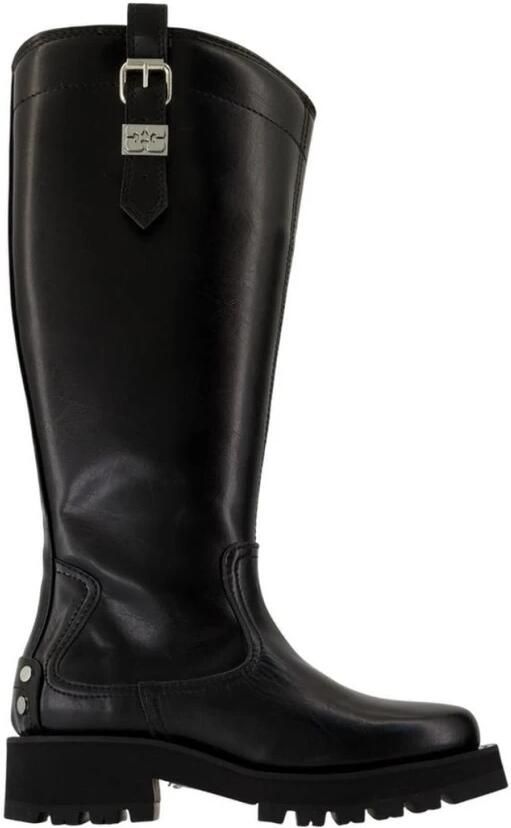 Ganni Studs High Boot Crinkle Oleatex