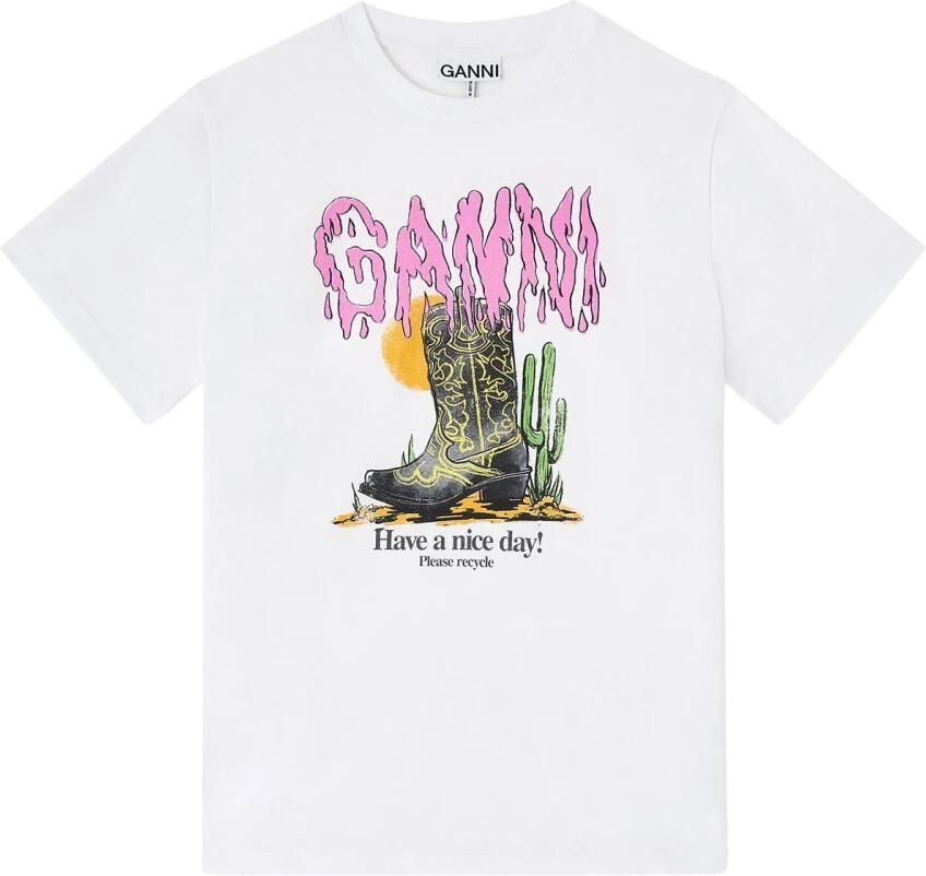 Ganni Western Boot Print T-shirt