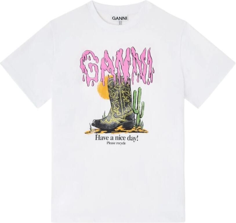 Ganni Western Boot Print T-shirt