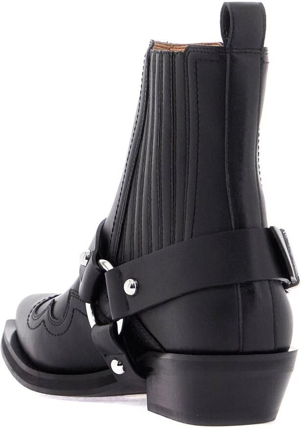 Ganni Leren Western Chelsea Laarzen